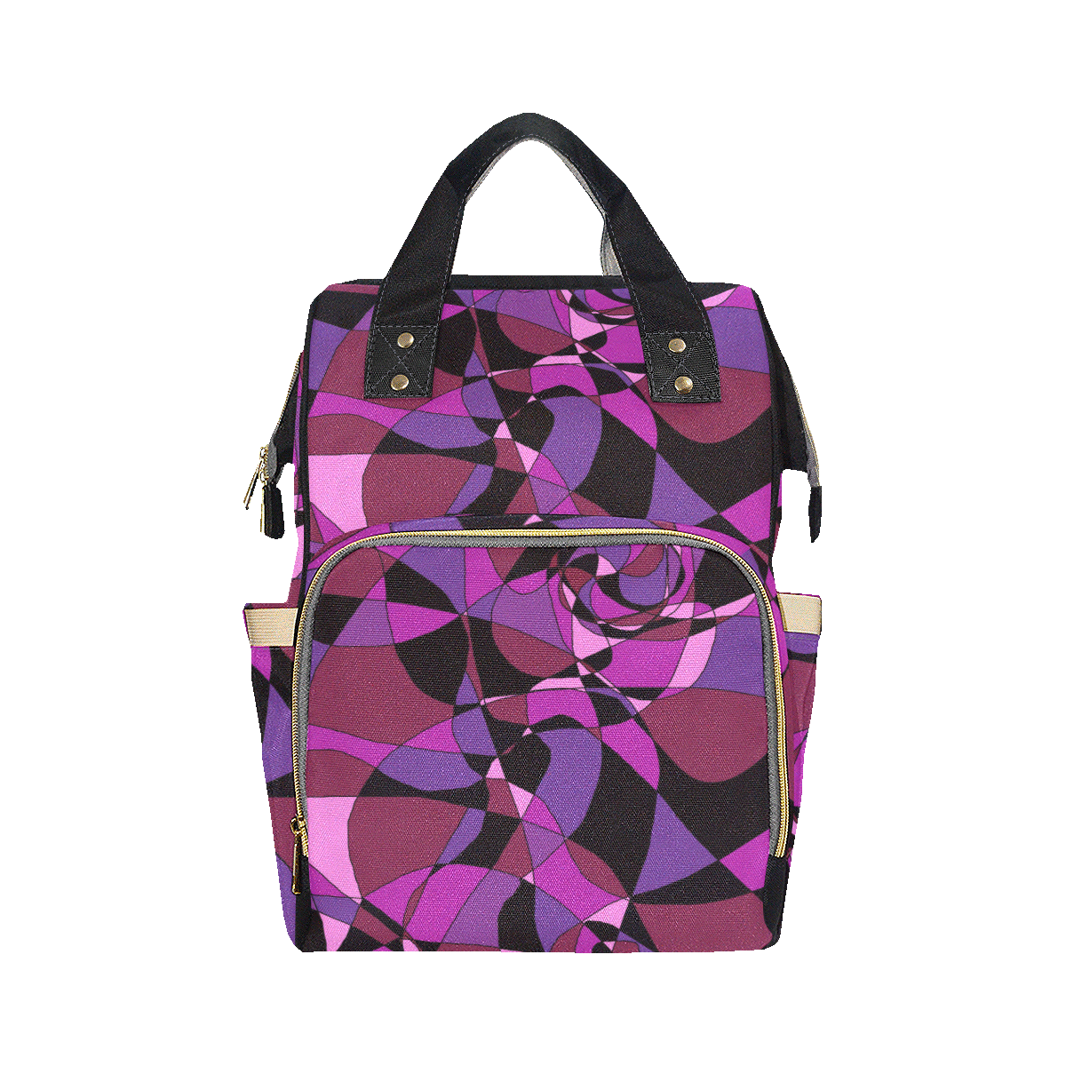 Abstract Design #6 Multi-Function Diaper Backpack/Diaper Bag (Model 1688)