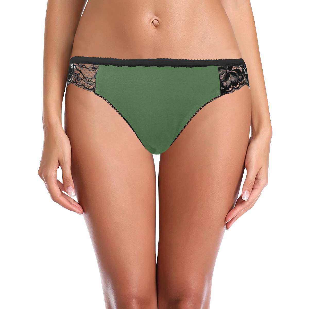 color artichoke green Women's Lace Panty (Model L41)