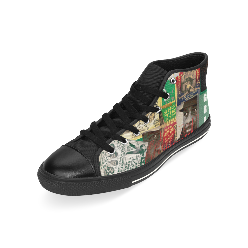 William Bell Collage 1 High Top Canvas Women's Shoes/Large Size (Model 017)