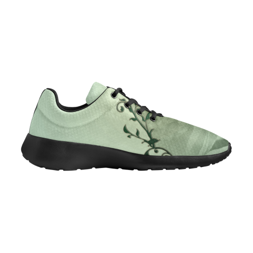 Wonderful flowers, soft green colors Women's Athletic Shoes (Model 0200)