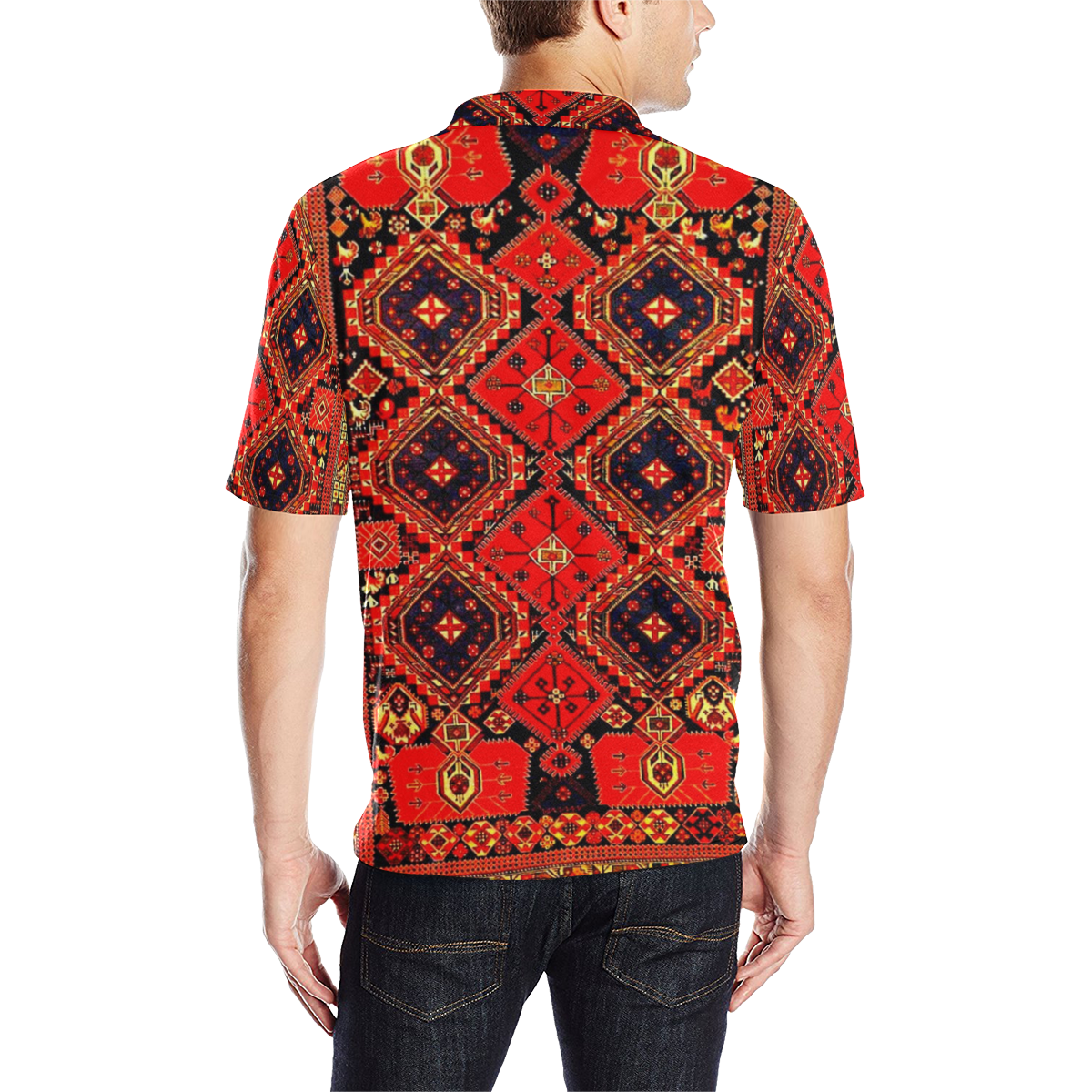 Azerbaijan Pattern 3 Men's All Over Print Polo Shirt (Model T55)