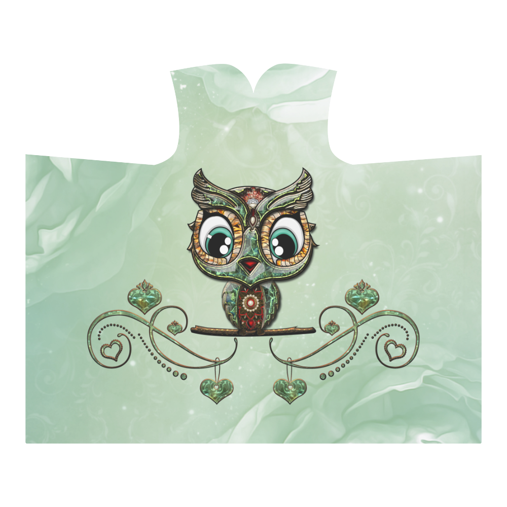 Cute little owl, diamonds Hooded Blanket 60''x50''