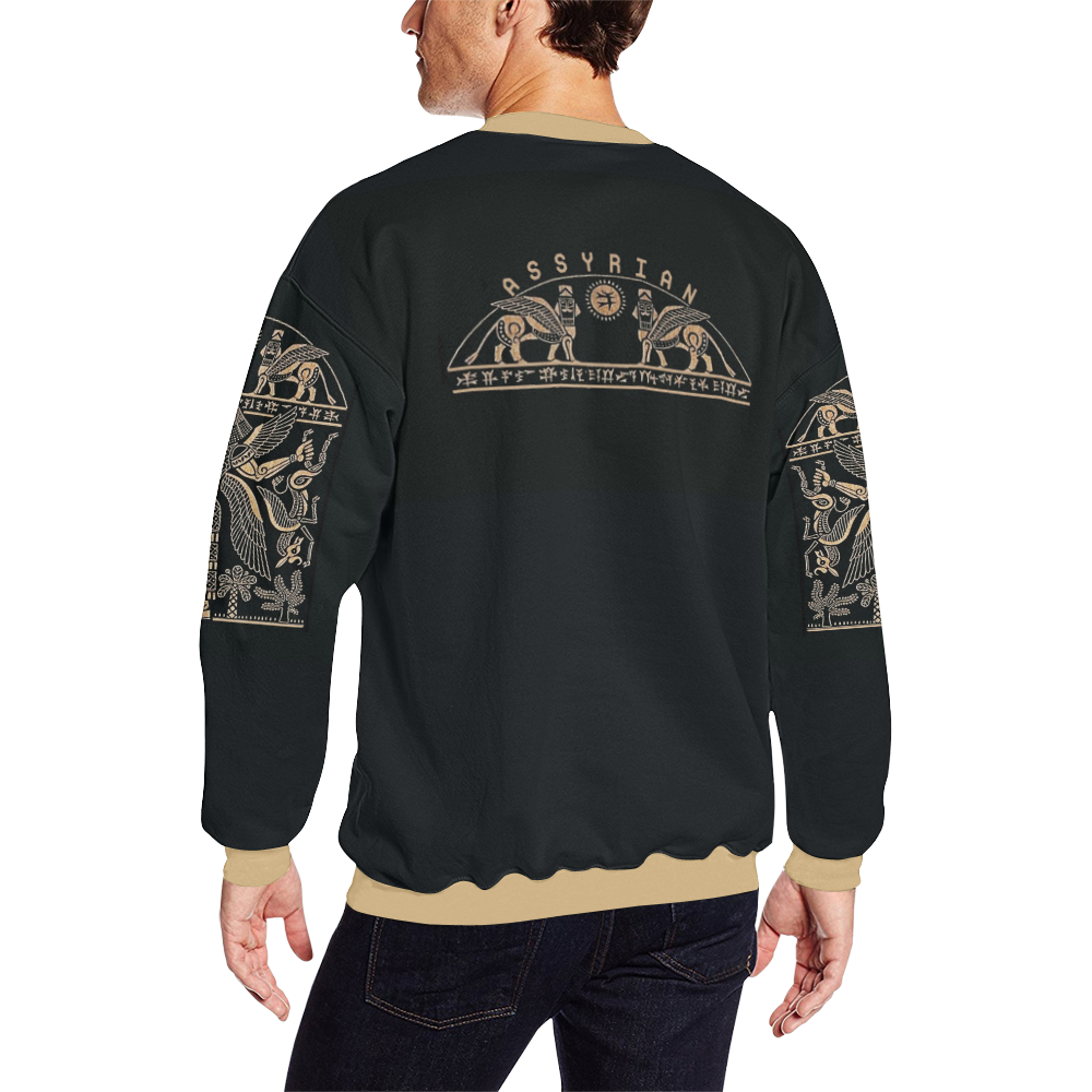 ASSYRIAN Men's Oversized Fleece Crew Sweatshirt (Model H18)