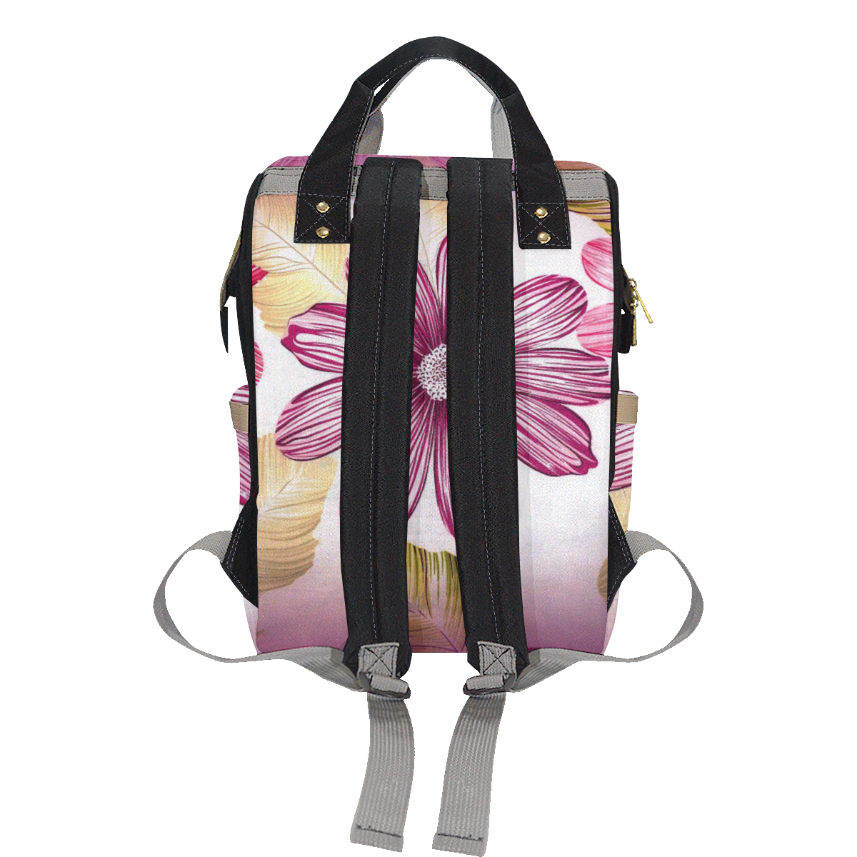 Garden Flowers Multi-Function Diaper Backpack/Diaper Bag (Model 1688)