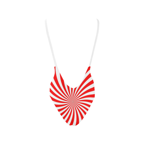 PEPPERMINT TUESDAY SWIRL Sexy Low Back One-Piece Swimsuit (Model S09)