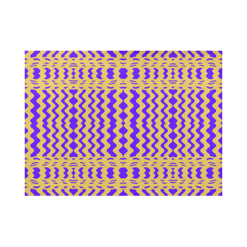 Purple Yellow Modern  Waves Lines Placemat 14’’ x 19’’ (Set of 6)