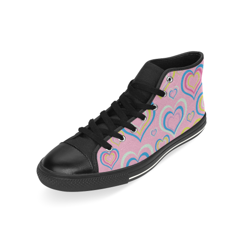 Sweet Heart High Top Canvas Women's Shoes/Large Size (Model 017)