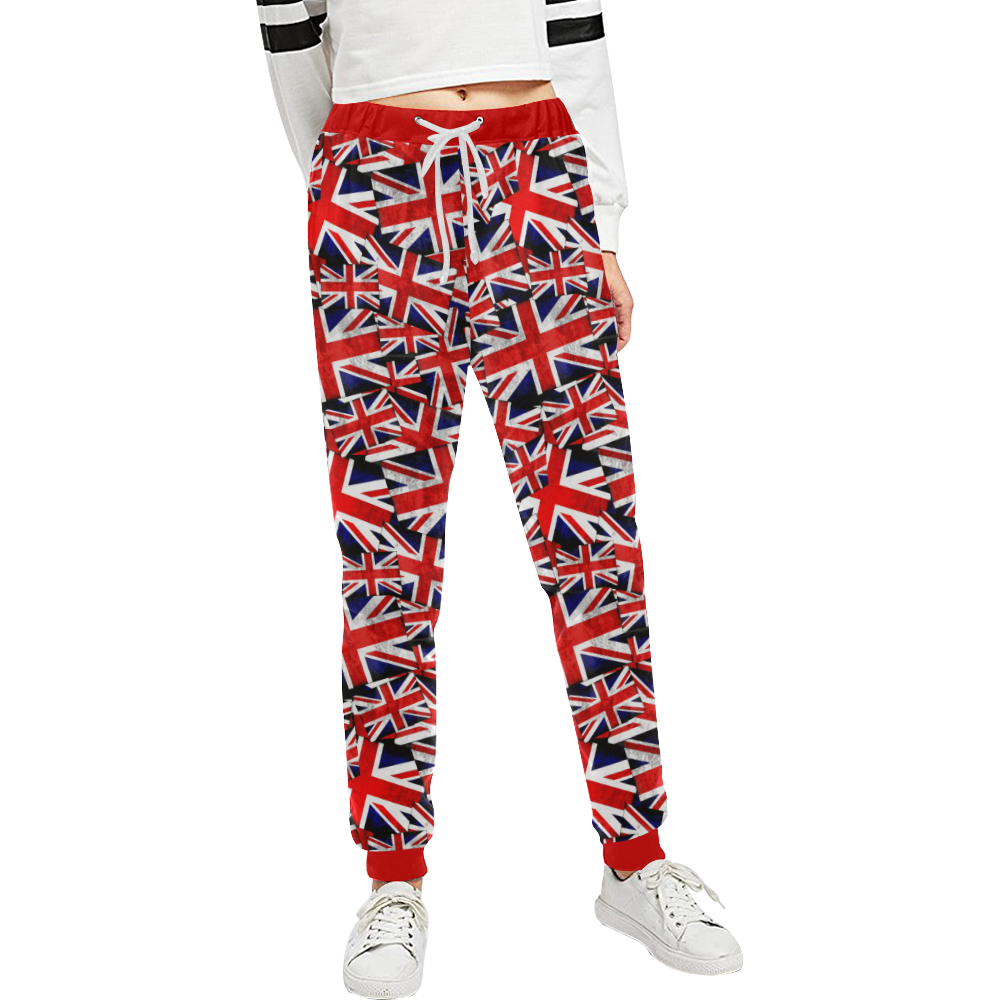 Union Jack British UK Flag - Red Unisex All Over Print Sweatpants (Model L11)