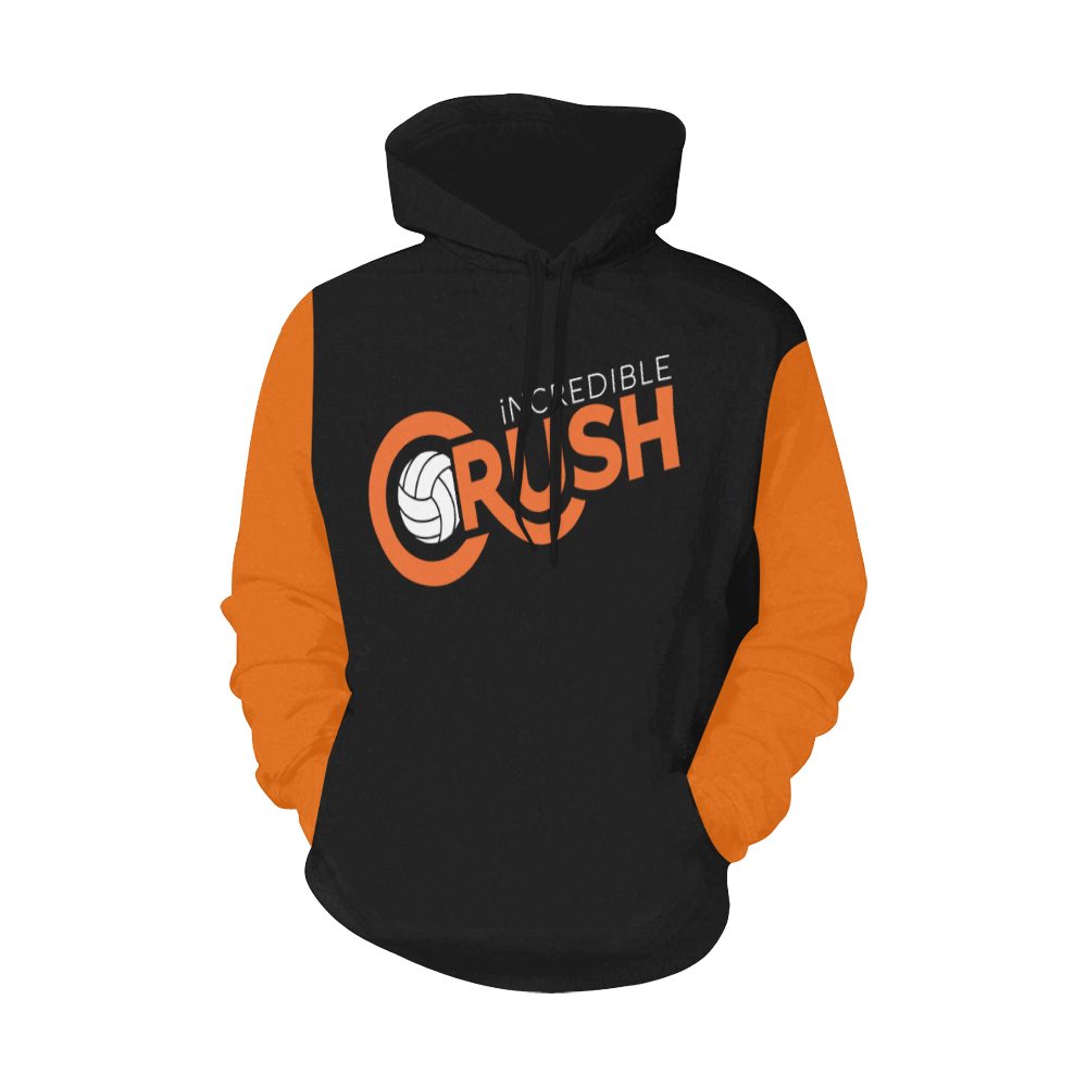 Crush Logo Hoodie- Orange Sleeves All Over Print Hoodie for Men (USA Size) (Model H13)