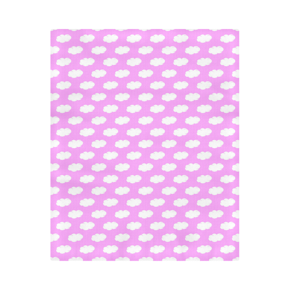 Clouds and Polka Dots on Pink Duvet Cover 86"x70" ( All-over-print)