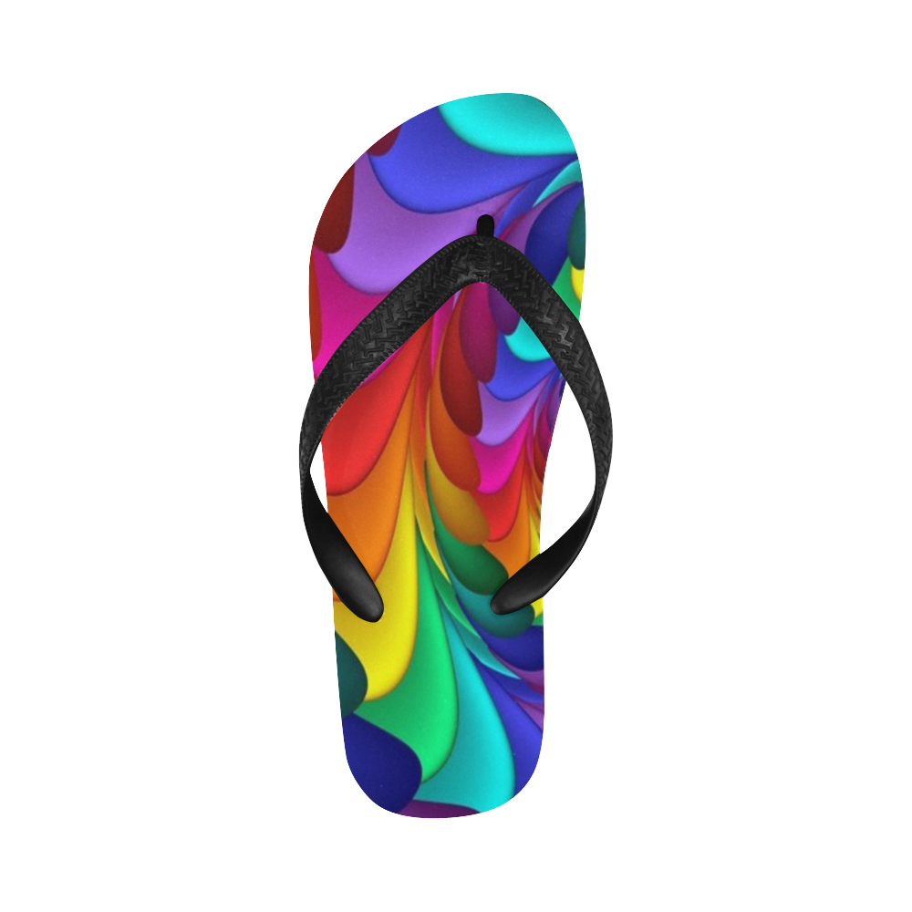 RAINBOW CANDY SWIRL Flip Flops for Men/Women (Model 040)