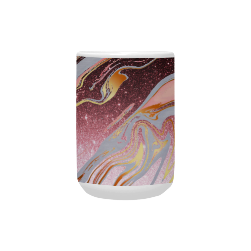 rose gold Glitter gradient marble Custom Ceramic Mug (15OZ)