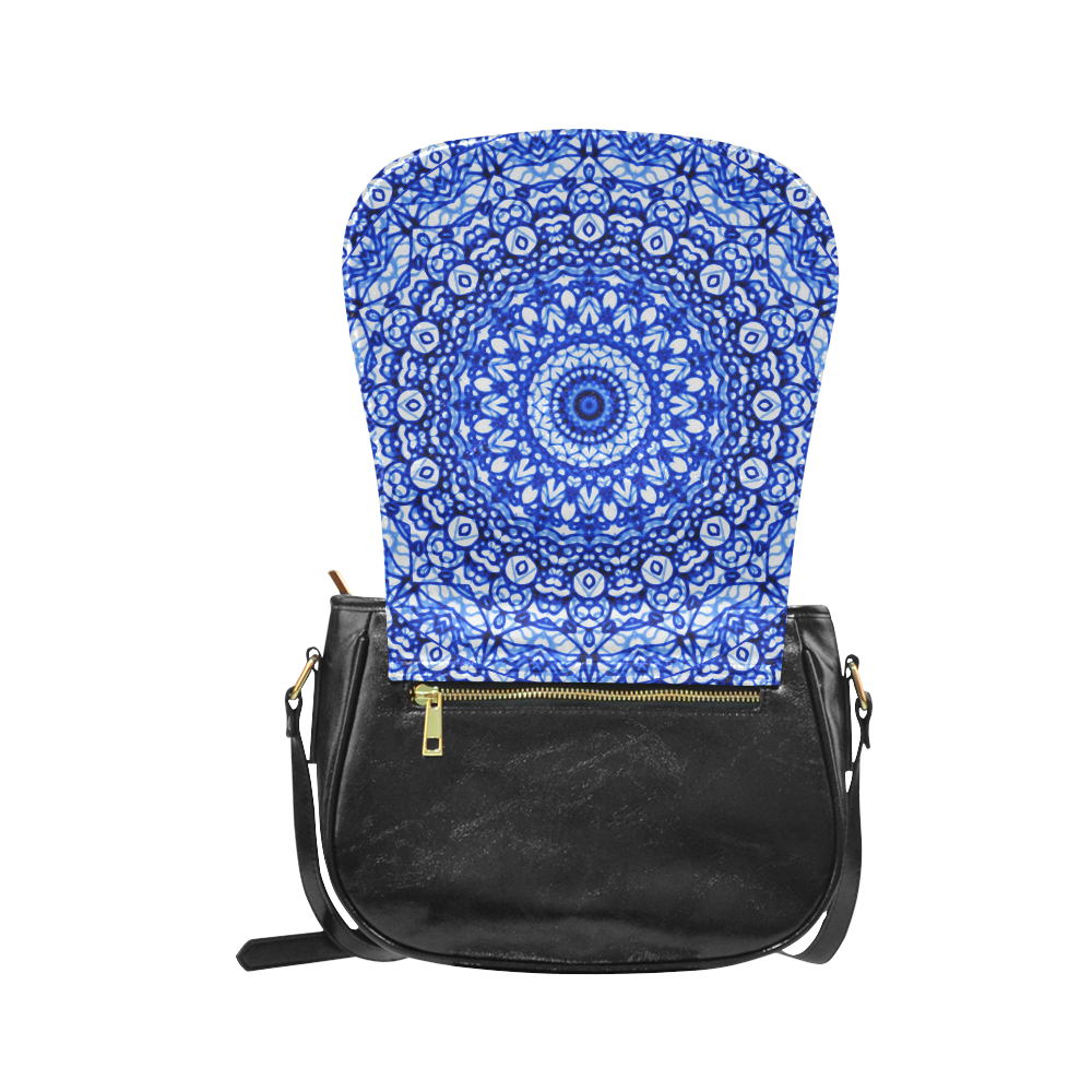 Blue Mandala Mehndi Style G403 Classic Saddle Bag/Large (Model 1648)