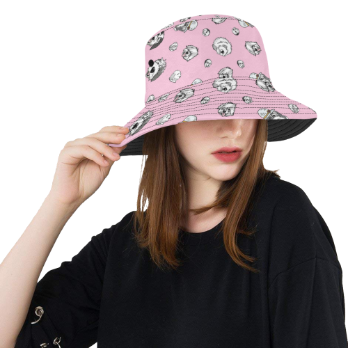 SHEEPIE HEADS Pink All Over Print Bucket Hat