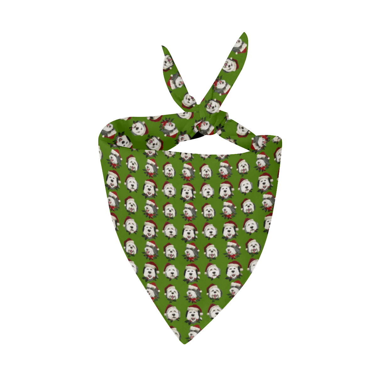 santa shaggies -green Pet Dog Bandana/Large Size