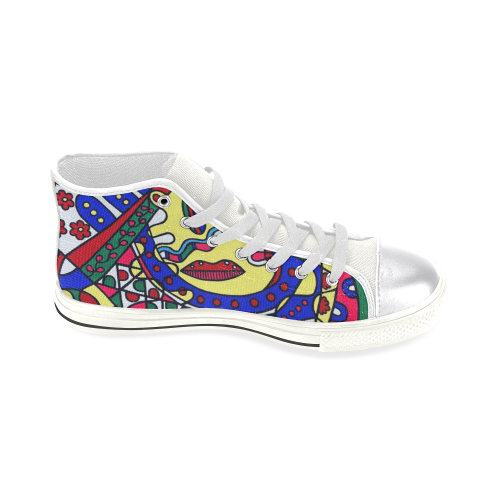 Whimsical Women's Classic High Top Canvas Shoes (Model 017)
