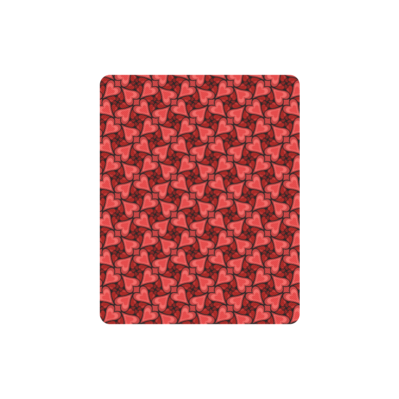 Red Hearts Love Pattern Rectangle Mousepad