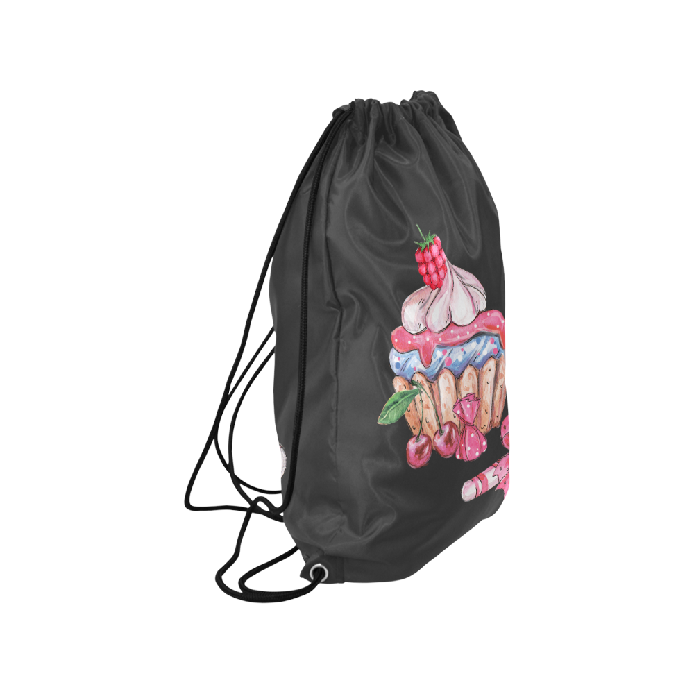 cupcake Medium Drawstring Bag Model 1604 (Twin Sides) 13.8"(W) * 18.1"(H)