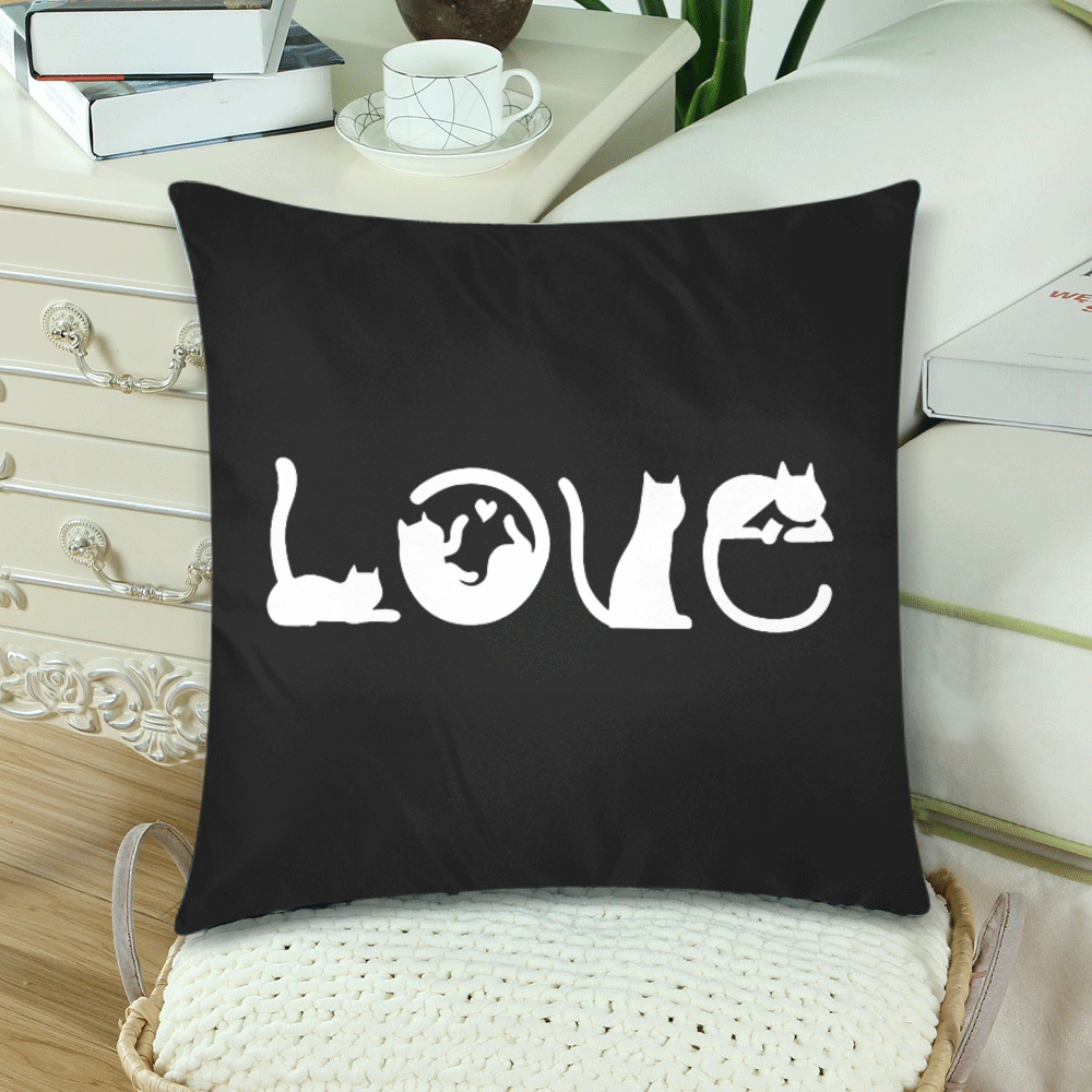 LB Custom Zippered Pillow Cases 18"x 18" (Twin Sides) (Set of 2)
