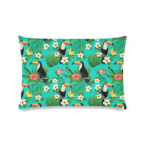 Tropical Summer Toucan Pattern Custom Zippered Pillow Case 16"x24"(Twin Sides)