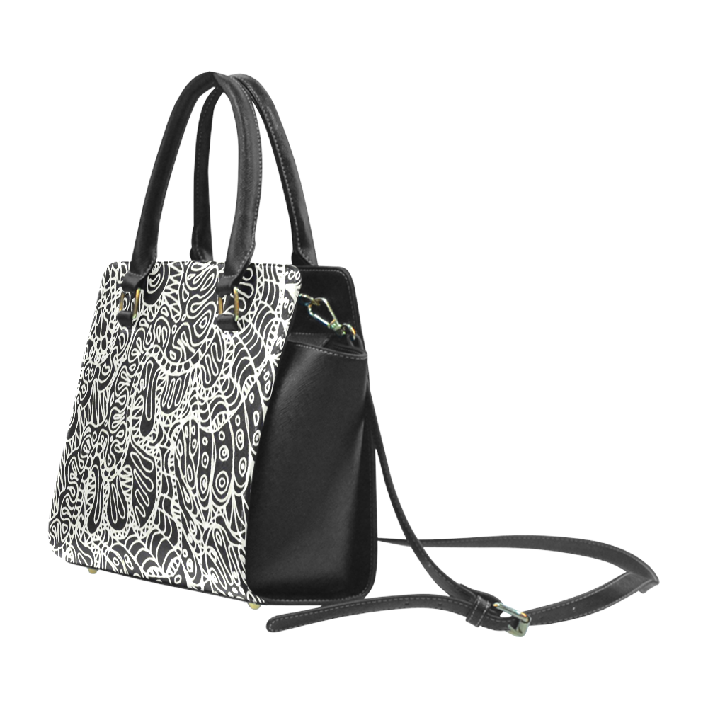 Doodle Style G361 Rivet Shoulder Handbag (Model 1645)