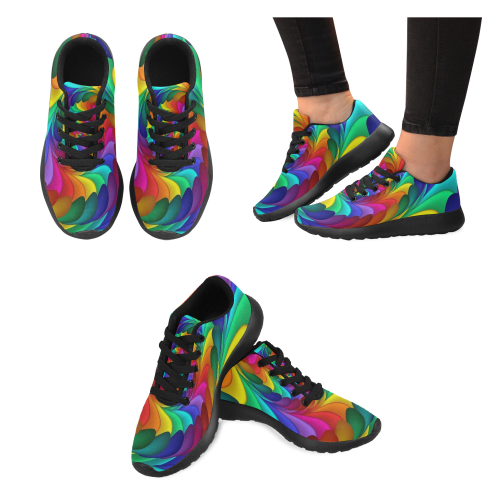 RAINBOW CANDY SWIRL Women’s Running Shoes (Model 020)