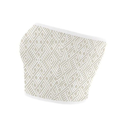 White 3D Geometric Pattern Bandeau Top