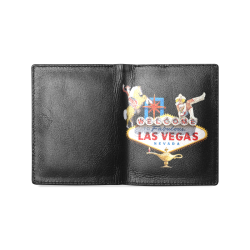 Las Vegas Welcome Sign Men's Leather Wallet (Model 1612)