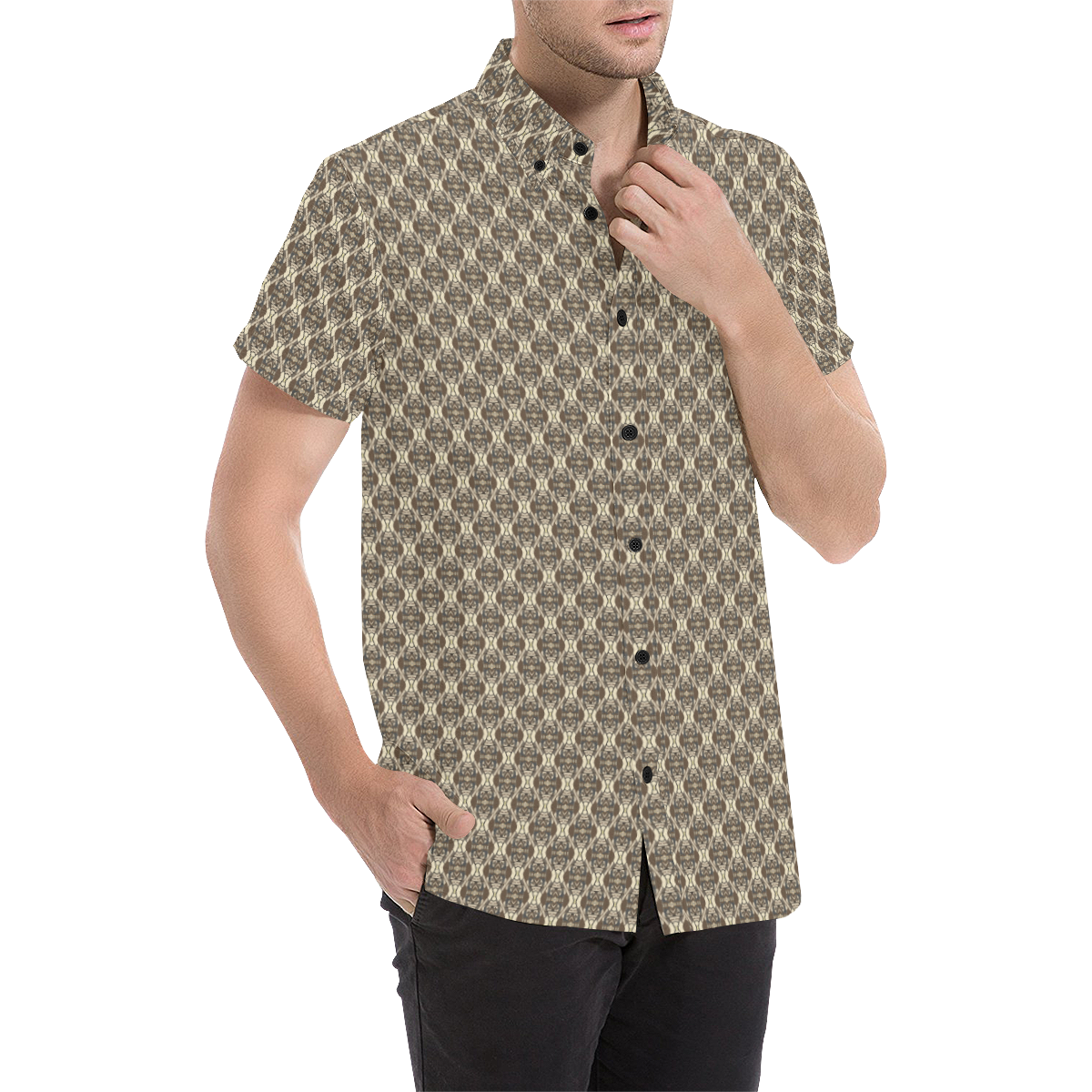 Model #78c| Men's All Over Print Short Sleeve Shirt (Model T53)