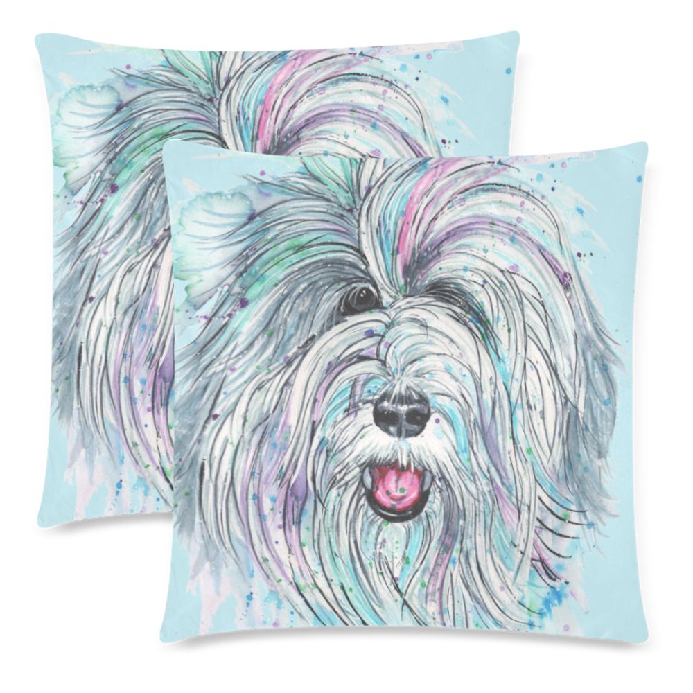 Breezy seabreeze Custom Zippered Pillow Cases 18"x 18" (Twin Sides) (Set of 2)