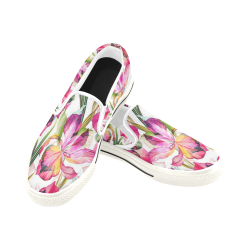 Floral Fantasia Women's Slip-on Canvas Shoes/Large Size (Model 019)