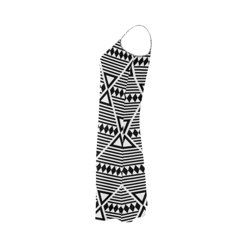 Black Aztec Tribal Alcestis Slip Dress (Model D05)
