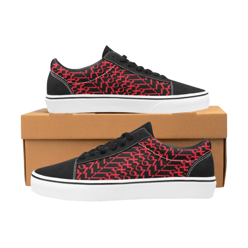 NUMBERS Collection 1234567 Red/Black Men's Low Top Skateboarding Shoes (Model E001-2)
