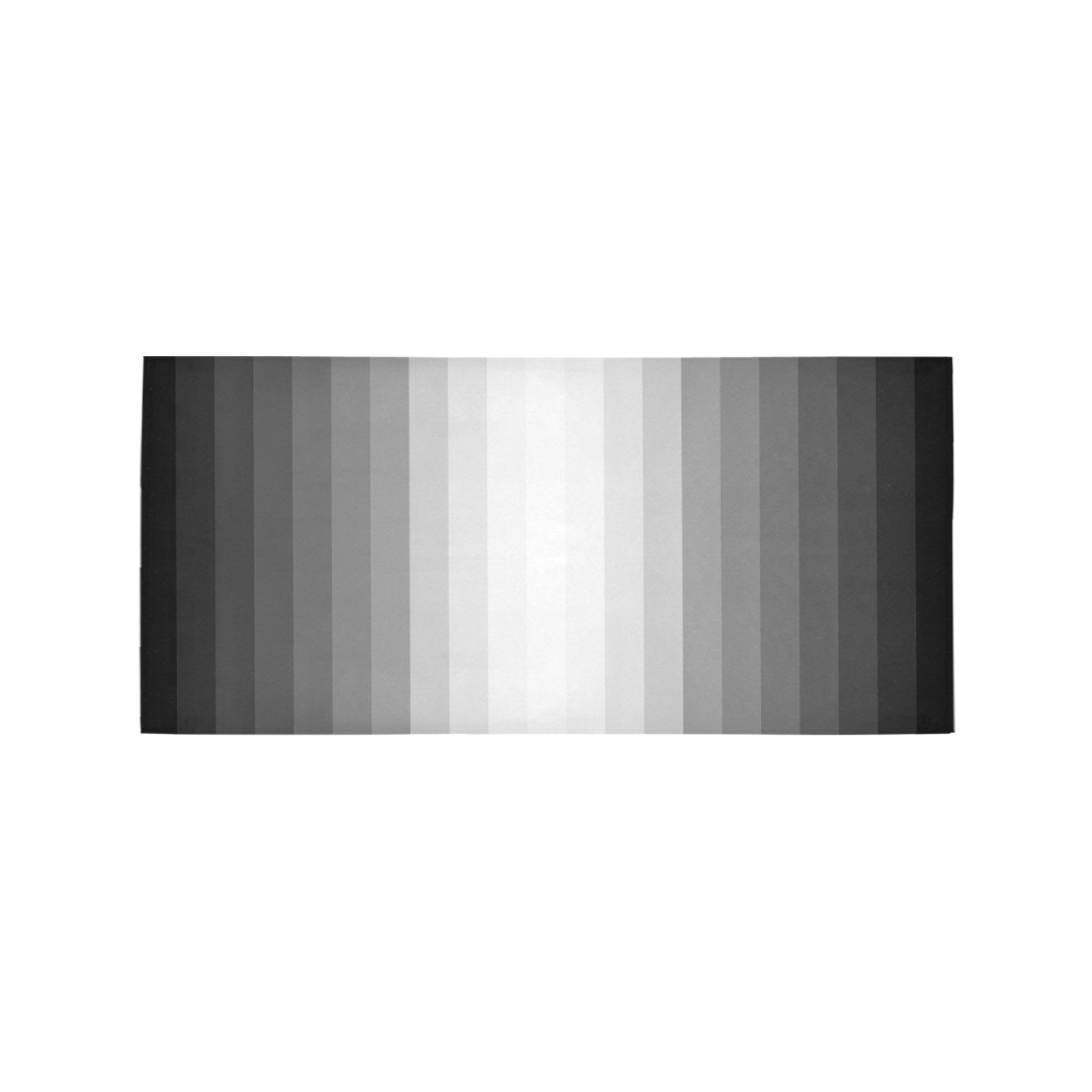 Black, grey, white multicolored stripes Area Rug 7'x3'3''