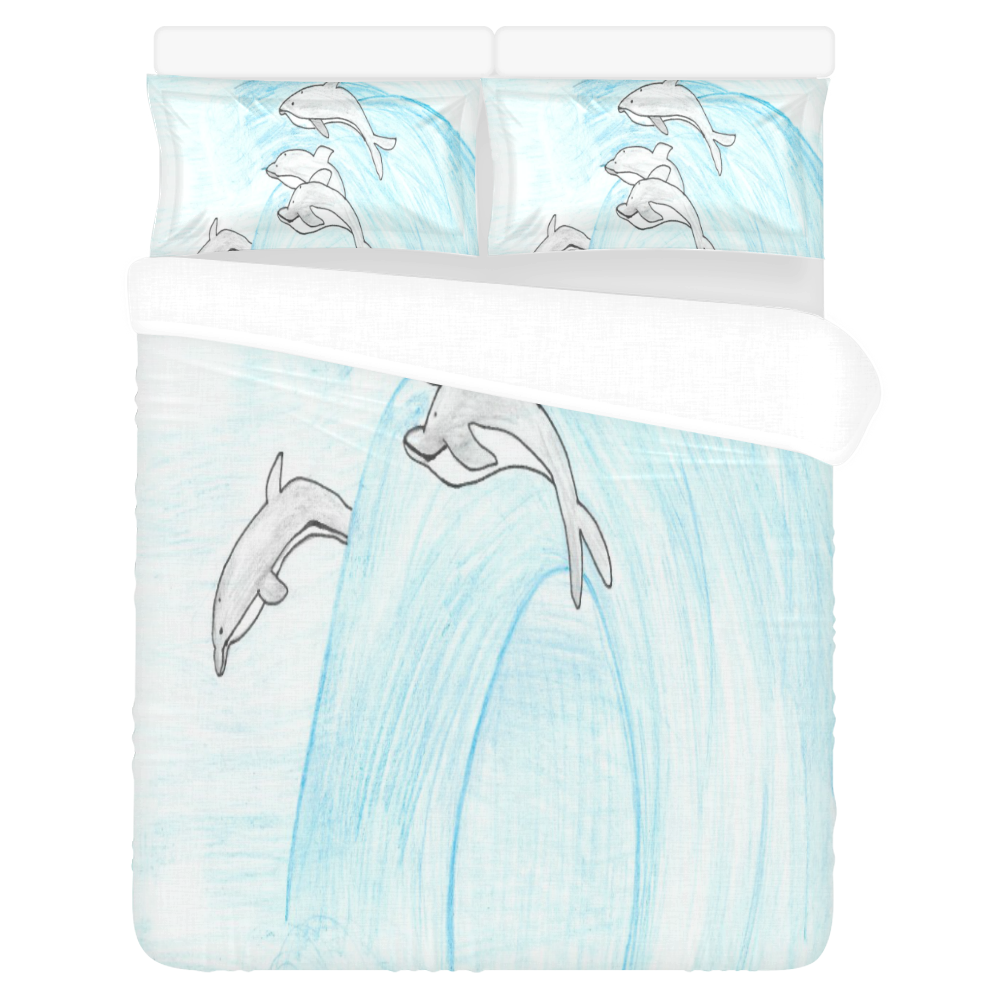 Dolphins 3-Piece Bedding Set
