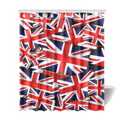Union Jack British UK Flag Shower Curtain 72"x84"