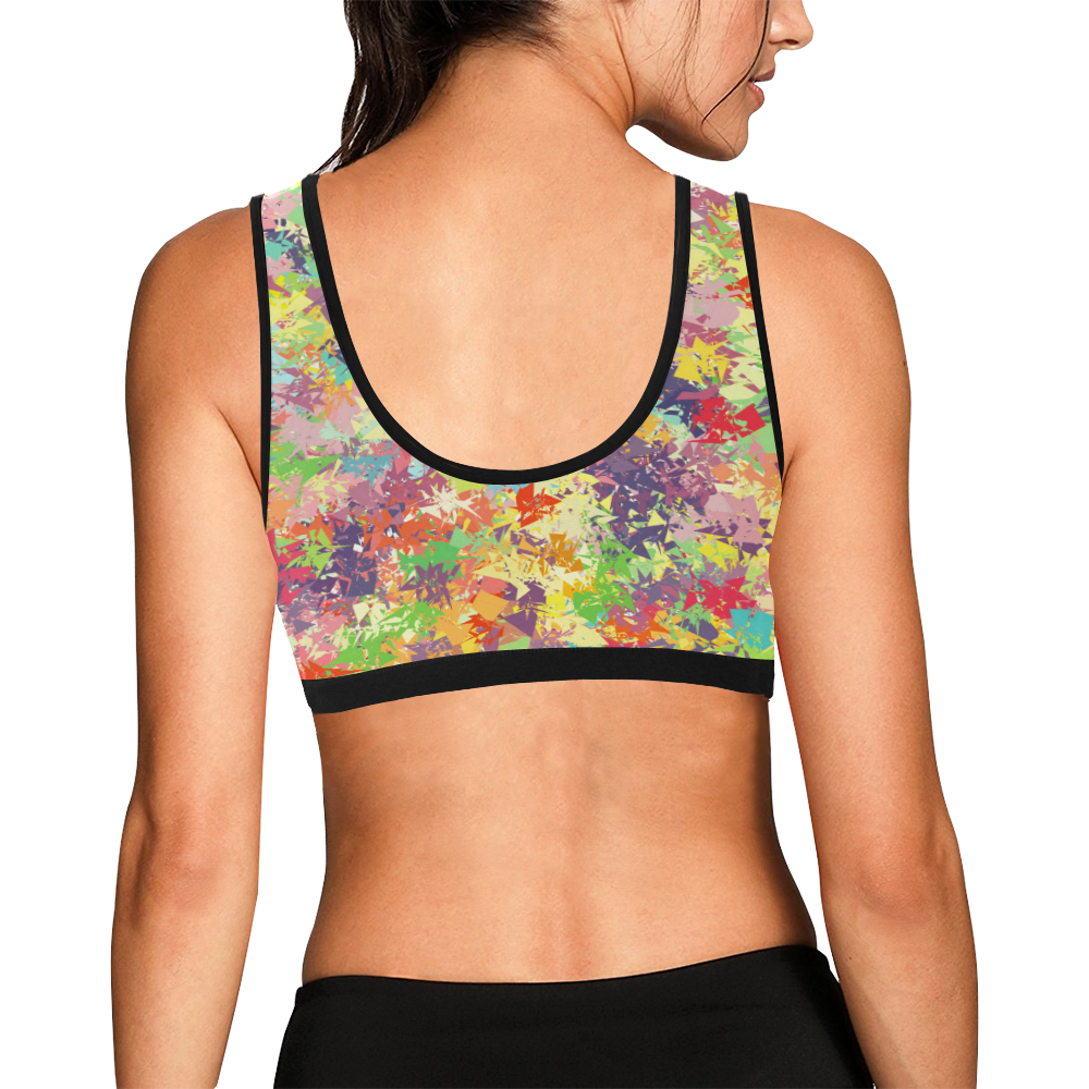 colorful pattern Women's All Over Print Sports Bra (Model T52)