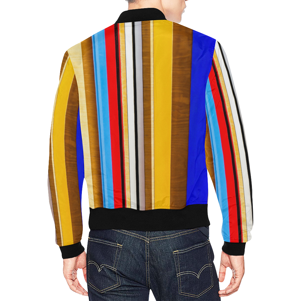 Colorful abstract pattern stripe art All Over Print Bomber Jacket for Men (Model H19)
