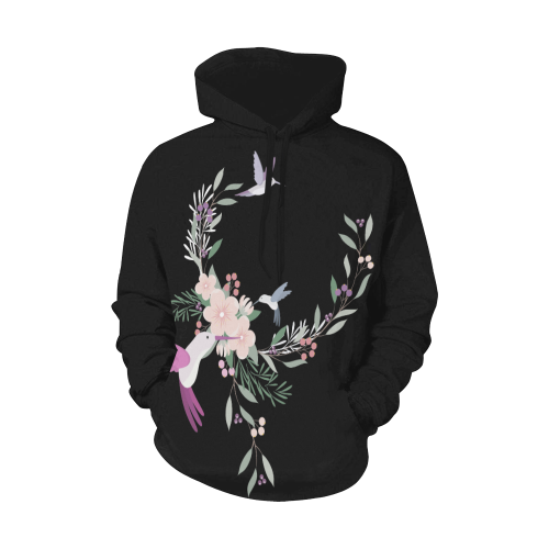 Nature Animals - The Spring Of Hummingbirds All Over Print Hoodie for Women (USA Size) (Model H13)