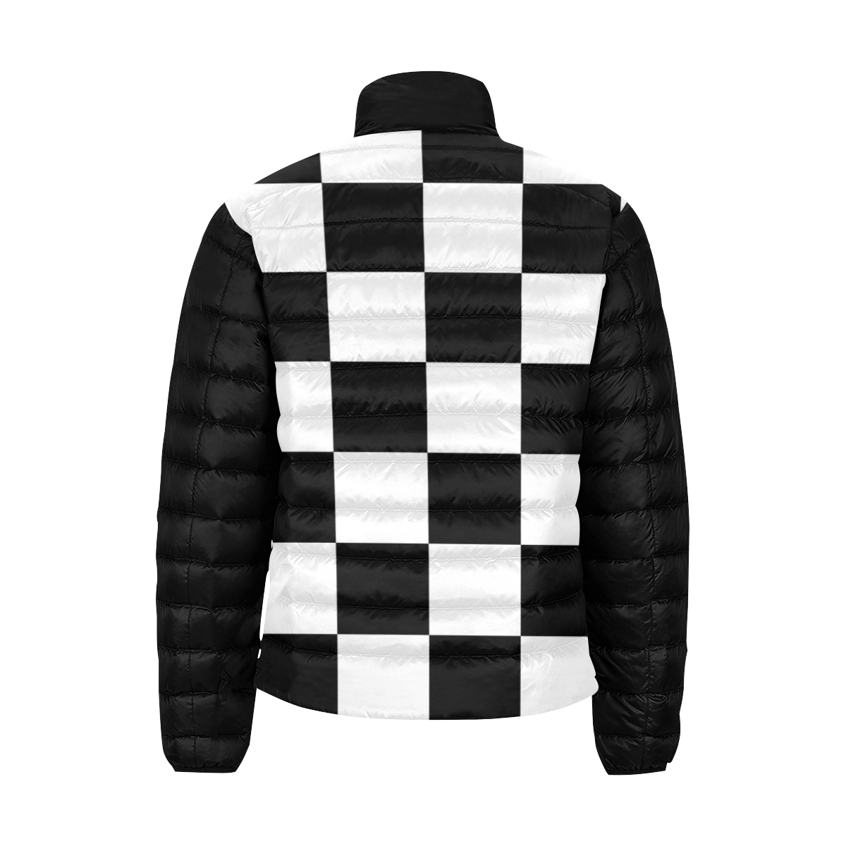 CHECKERED Men's Stand Collar Padded Jacket (Model H41)