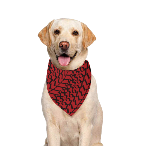 NUMBERS Collection 1234567 Black/Red Pet Dog Bandana/Large Size
