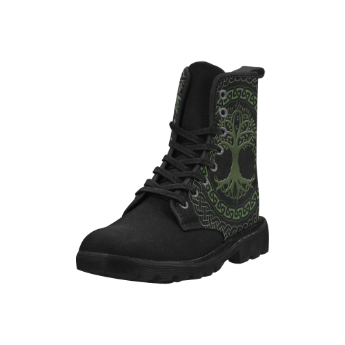 Awesome Celtic Tree Of Life Martin Boots for Women (Black) (Model 1203H)