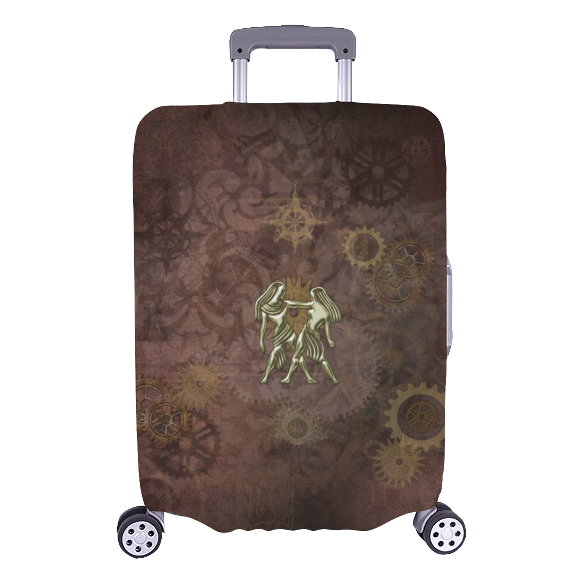 Steampunk Zodiac Twins Luggage Cover/Large 26"-28"