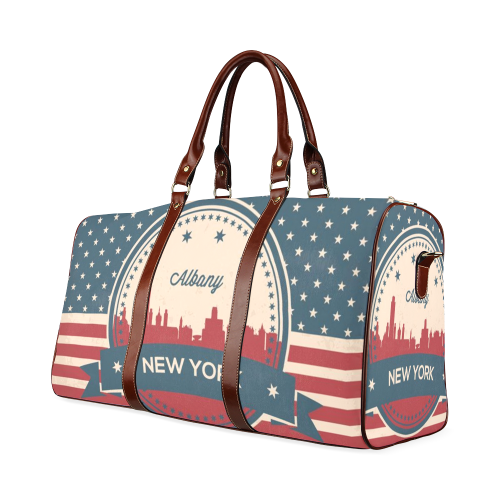 Albany New York Retro Skyline Waterproof Travel Bag/Large (Model 1639)