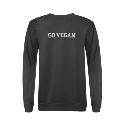 Friends Not Food (Go Vegan) All Over Print Crewneck Sweatshirt for Women (Model H18)