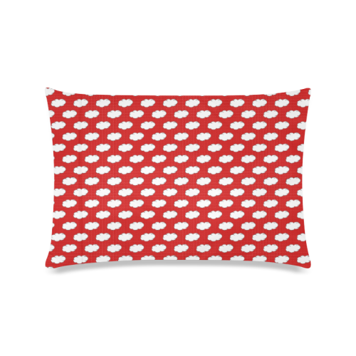 Clouds with Polka Dots on Red Custom Zippered Pillow Case 16"x24"(Twin Sides)
