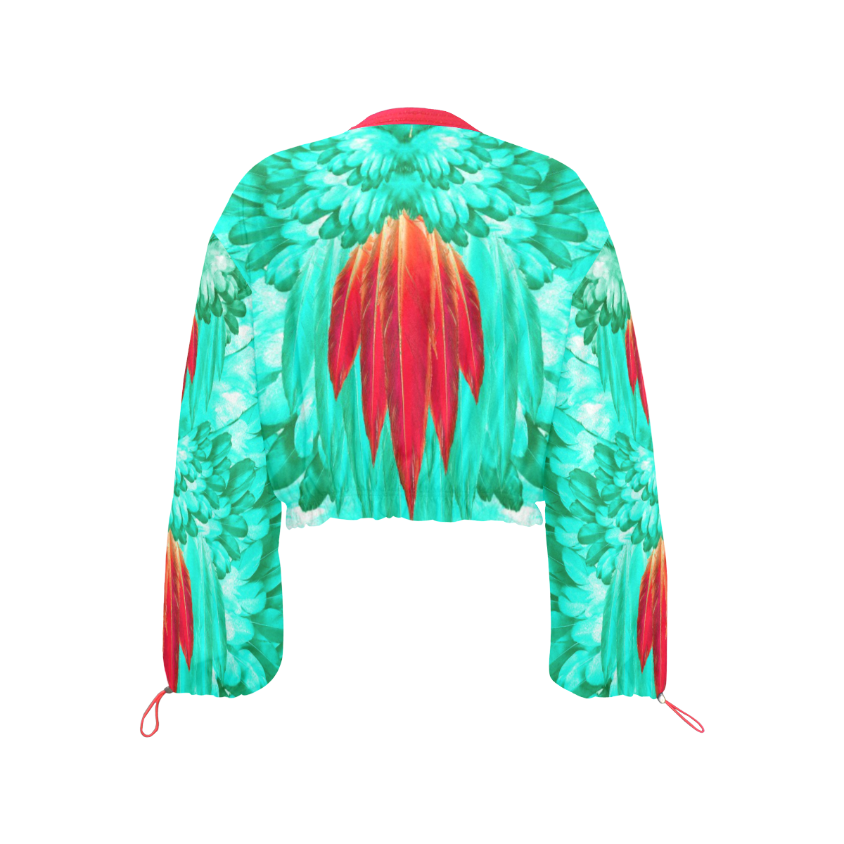 feathers 4 Cropped Chiffon Jacket for Women (Model H30)