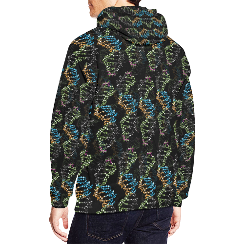DNA pattern - Biology - Scientist All Over Print Hoodie for Men/Large Size (USA Size) (Model H13)