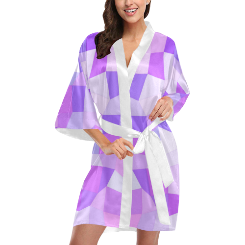 Bright Purple Mosaic Kimono Robe