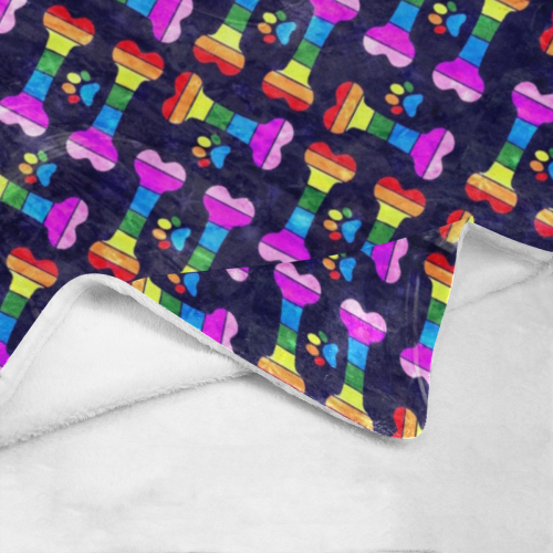 Rainbow Bones by Nico Bielow Ultra-Soft Micro Fleece Blanket 70''x80''